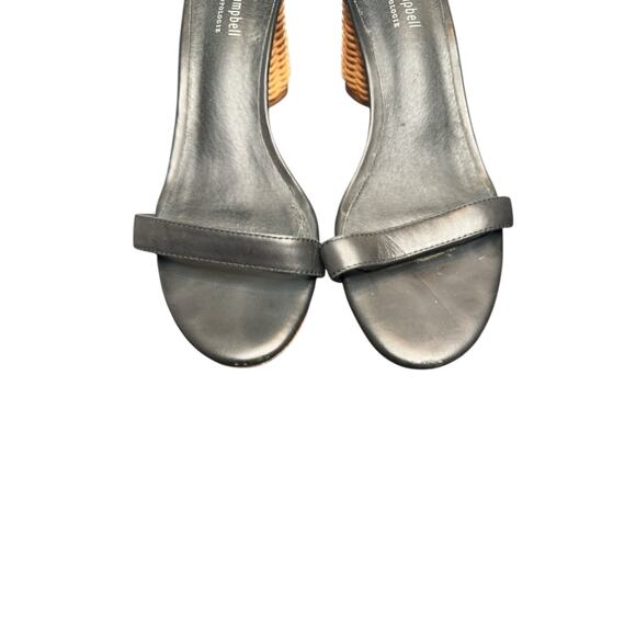 Jeffrey Campbell Black Open Toe‎ Orla Woven Wicker Block Heeled Sandals Size 10 - Picture 3 of 9